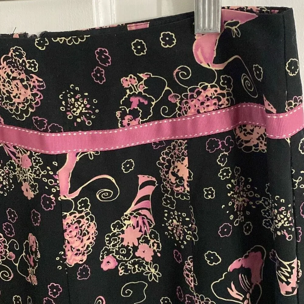 Dressbarn printed a-line skirt size 6